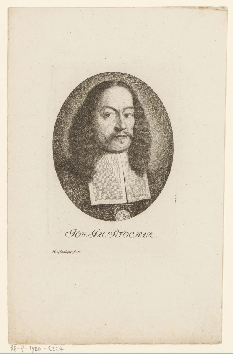 Portret van Johann Jakob Stokar by Heinrich Pfenninger, print, 1759-1815