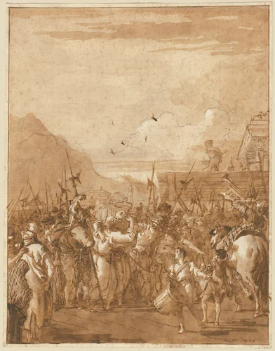 The Parting of Saints Peter and Paul by Giovanni Domenico Tiepolo, drawing, 1785-1795
