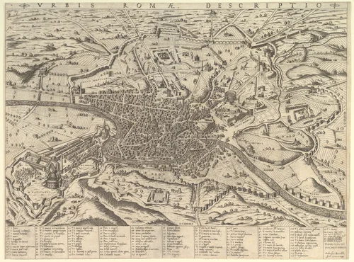 View of Modern Rome from the West, from "Speculum Romanae Magnificentiae" by Giovanni Ambrogio Brambilla, print, 1590