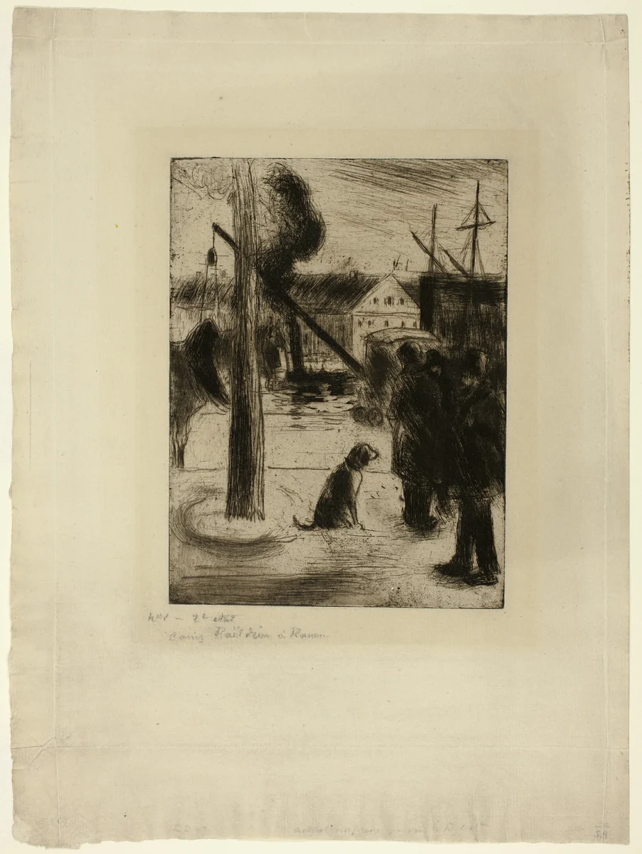 Promenade à Rouen: Cours Boieldieu by Camille Pissarro, print, 1884-1896