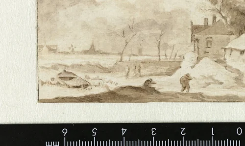 Landschap by Allaert van Everdingen, drawing, 1631-1675