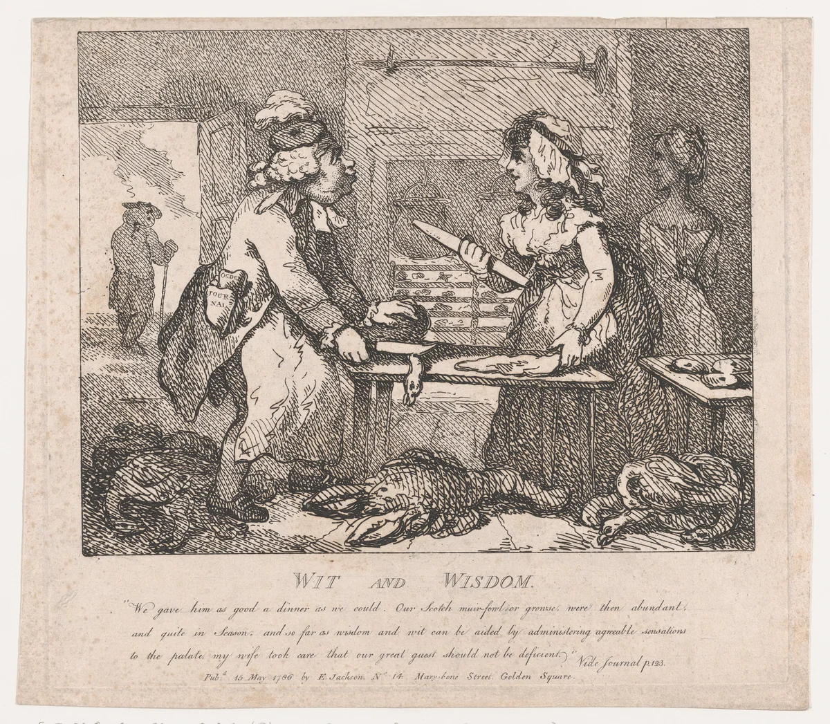 Wit and Wisdom (Picturesque Beauties of Boswell, Part the First) by Thomas Rowlandson, print, 1786