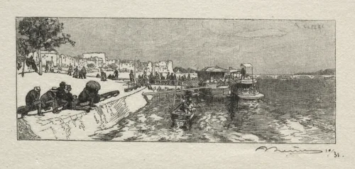 Embarcadére a Bercy by Auguste Louis Lepère, print, 1890