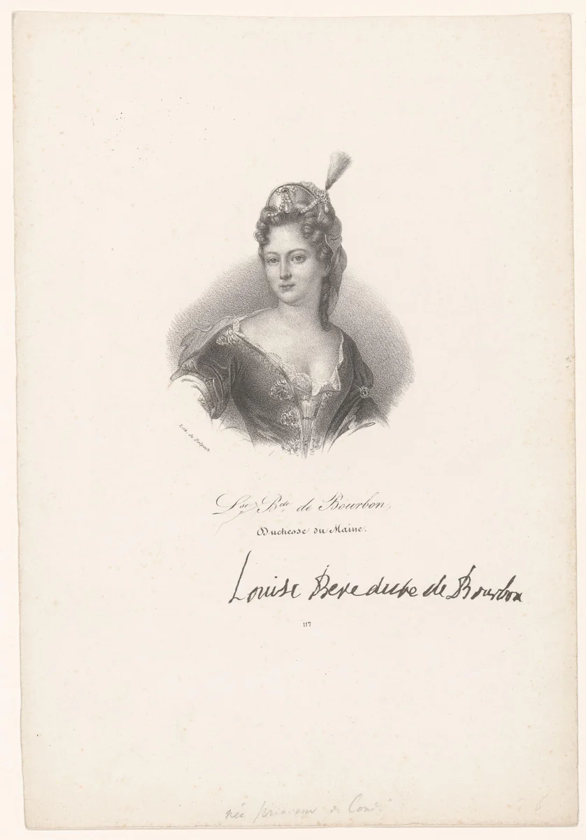 Portret van Louise Bénédicte van Bourbon by anonymous, print, 1818-1842