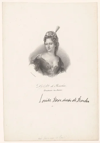 Portret van Louise Bénédicte van Bourbon by anonymous, print, 1818-1842