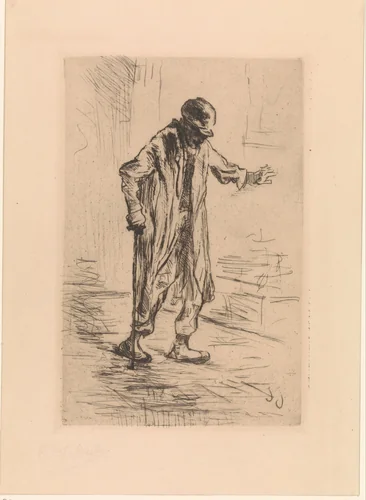 Oude man by Jozef Israëls, print, 1835-1911