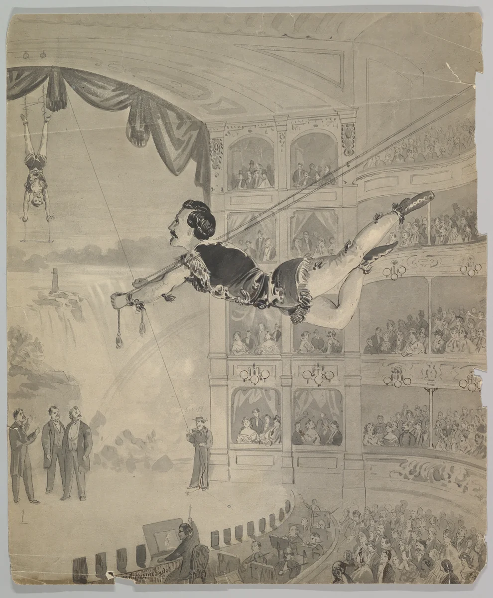 Trapeze Artist by anonymous, drawing, 1850-1900