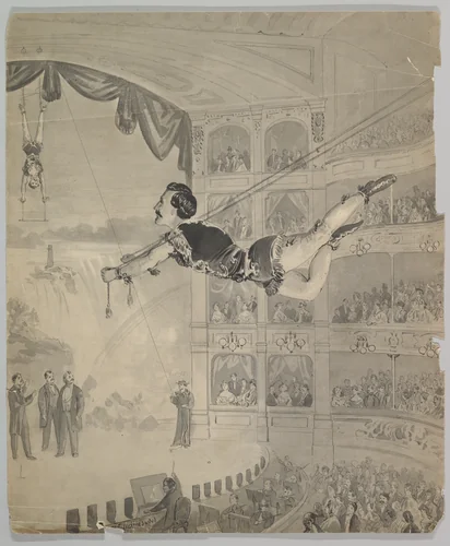 Trapeze Artist by anonymous, drawing, 1850-1900