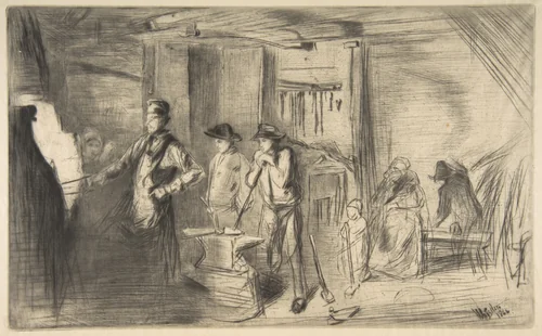The Forge, from "A Series of Sixteen Etchings of Scenes on the Thames and Other Subjects" by James McNeill Whistler, print, 1866