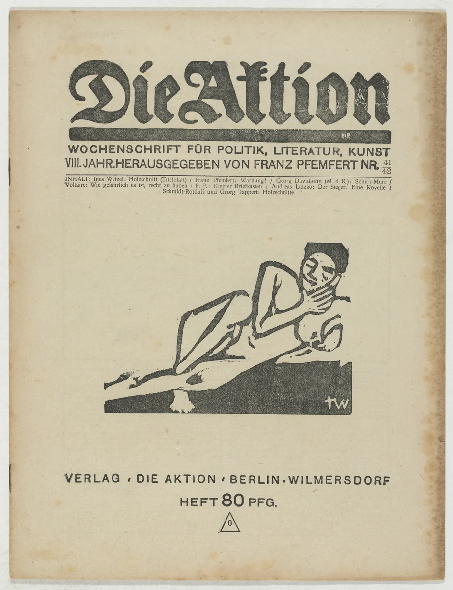 Die Aktion, vol. 8, no. 41/42 by Karl Schmidt-Rottluff, periodical, 1918