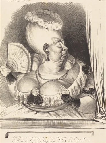 Mlle. Etienne-Goconde-Cunégonde-Bécassine by Honoré Daumier, print, 1834