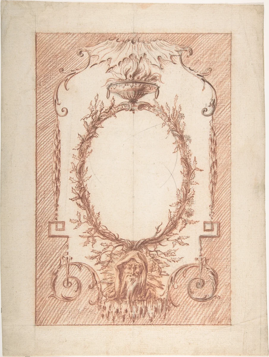 Design for Upright Decorative Panels by anonymous, drawing, 1700-1800