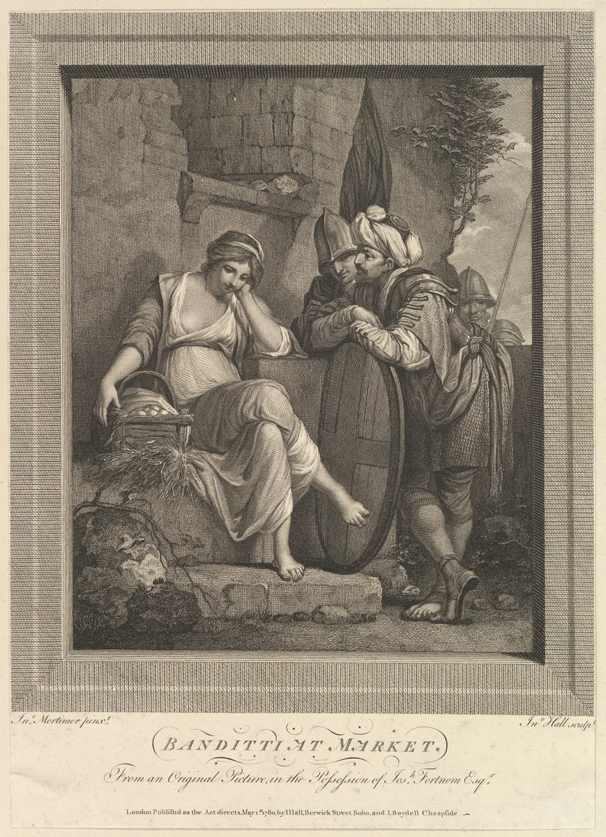 Banditti at Market by John Hall, print, 1780
