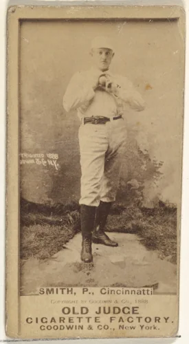 Elmer Ellsworth "Mike" Smith, Pitcher, Cincinnati, from the Old Judge series (N172) for Old Judge Cigarettes by Goodwin & Company, photograph, 1888