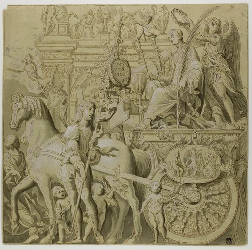 Triumphs of Julius Caesar: Canvas No. IX by Andrea Mantegna, drawing, 1700-1799