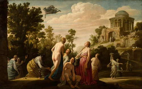 Mercury and Herse by Nicolaes Moeyaert, painting, 1624