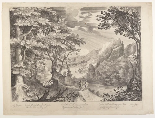 The Disciples on the Way to Emmaus by Nicolaes de Bruyn, print, 1601