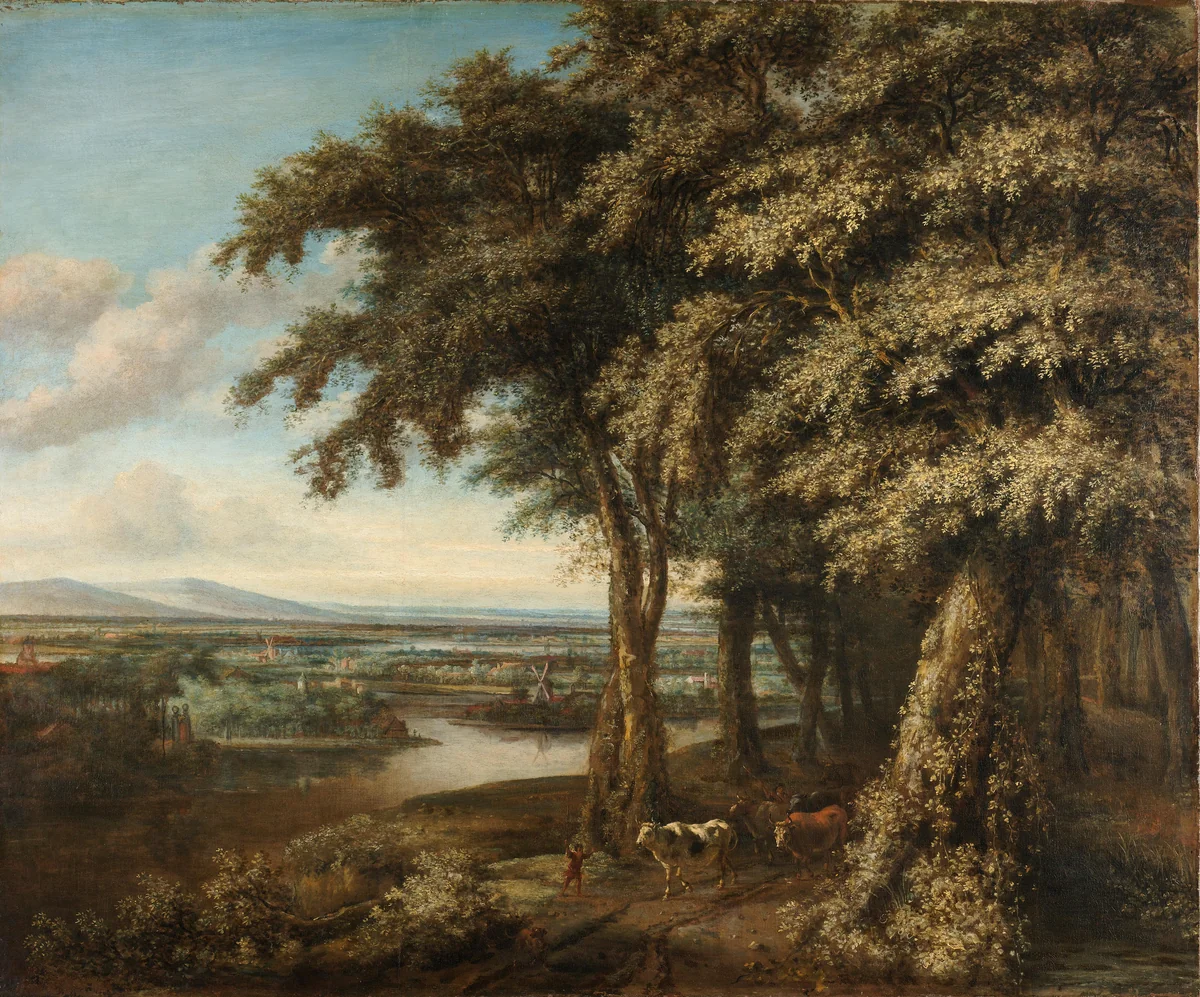 The Entrance to the Woods by Philips Koninck, painting, 1650-1688