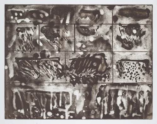 Sepia Rainclouds by Pat Steir, print, 1991