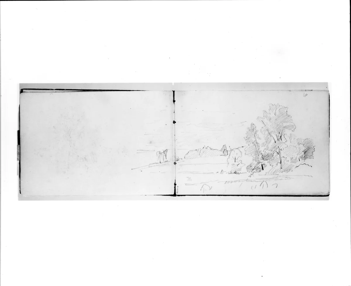 Landscape with Trees (from Sketchbook VII) by William Trost Richards, artwork, 1886