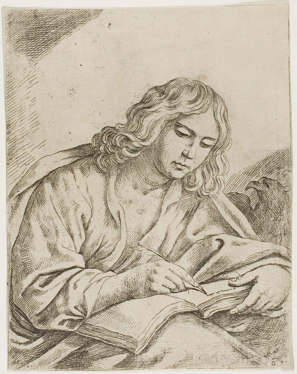 Saint John the Evangelist by Girolamo Scarselli, print, 1665-1670