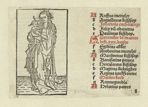 Madonna met kind by anonymous, print, 1490-1510