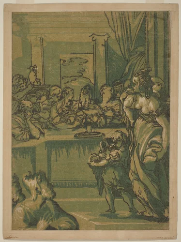 The Presentation in the Temple by Parmigianino, print, 1500-1599