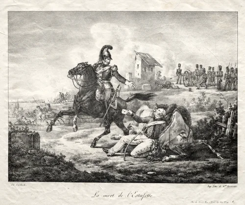 The Death of the Courier by Edouard Swebach, print, 1815-1870