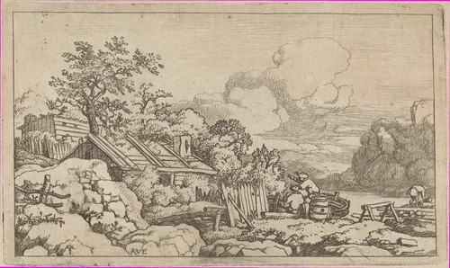 The Hut of the Carpenter by Allart van Everdingen, print, 1621-1675