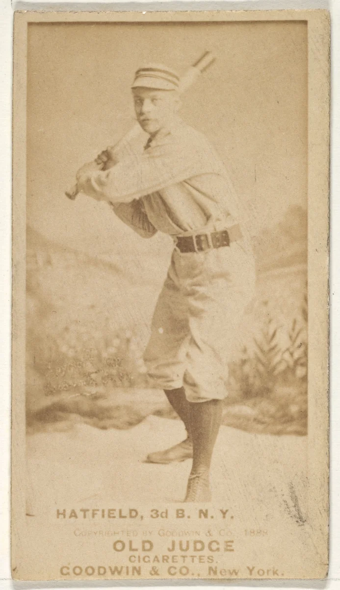 Gil Hatfield, 3rd Base, New York, from the Old Judge series (N172) for Old Judge Cigarettes by Goodwin & Company, photograph, 1888