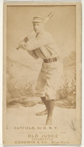 Gil Hatfield, 3rd Base, New York, from the Old Judge series (N172) for Old Judge Cigarettes by Goodwin & Company, photograph, 1888