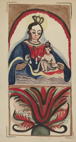 Retablo - Virgin & Child by E. Boyd, index of american design, 1935-1942