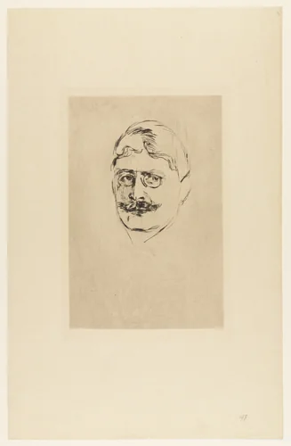 Portrait of Knut Hamsun by Edvard Munch, print, 1896