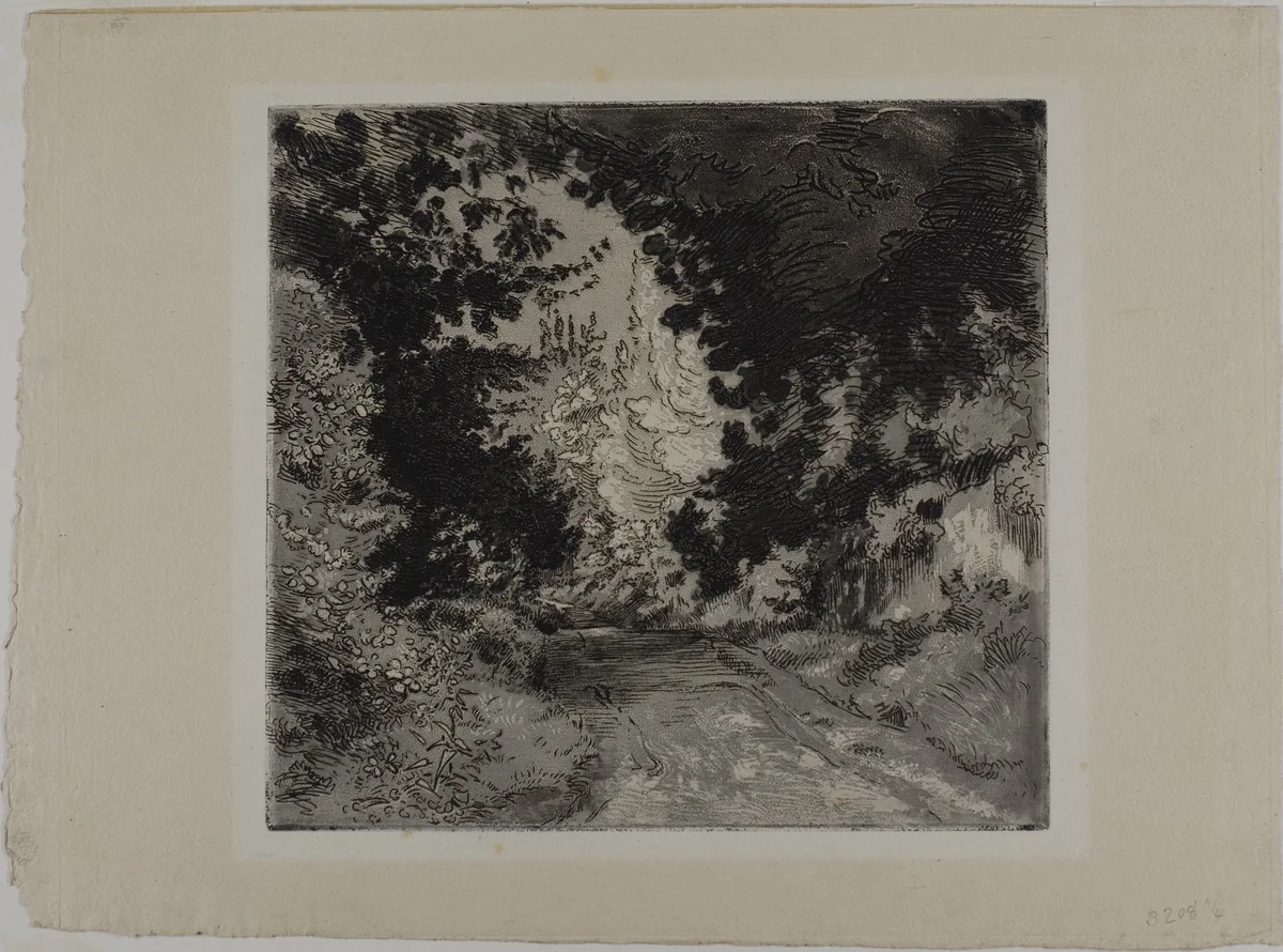 Le Chemin de Coutures, à Sèvres by Felix Bracquemond, print, 1871