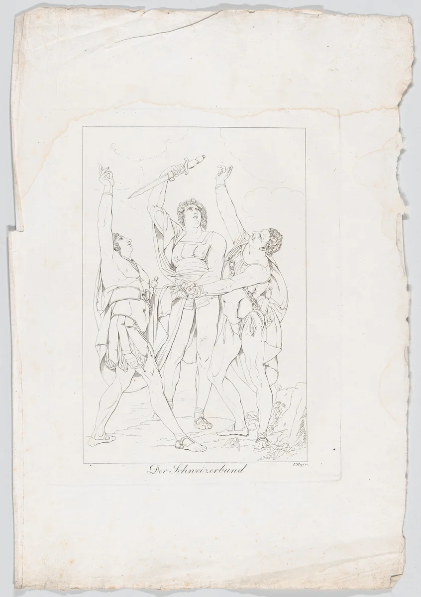 Der Schweizerbund (The Oath of the Rütli) by Franz Hegi, print, 1806