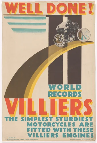 Well Done! World Records Villiers by E. McKnight Kauffer, design, 1928