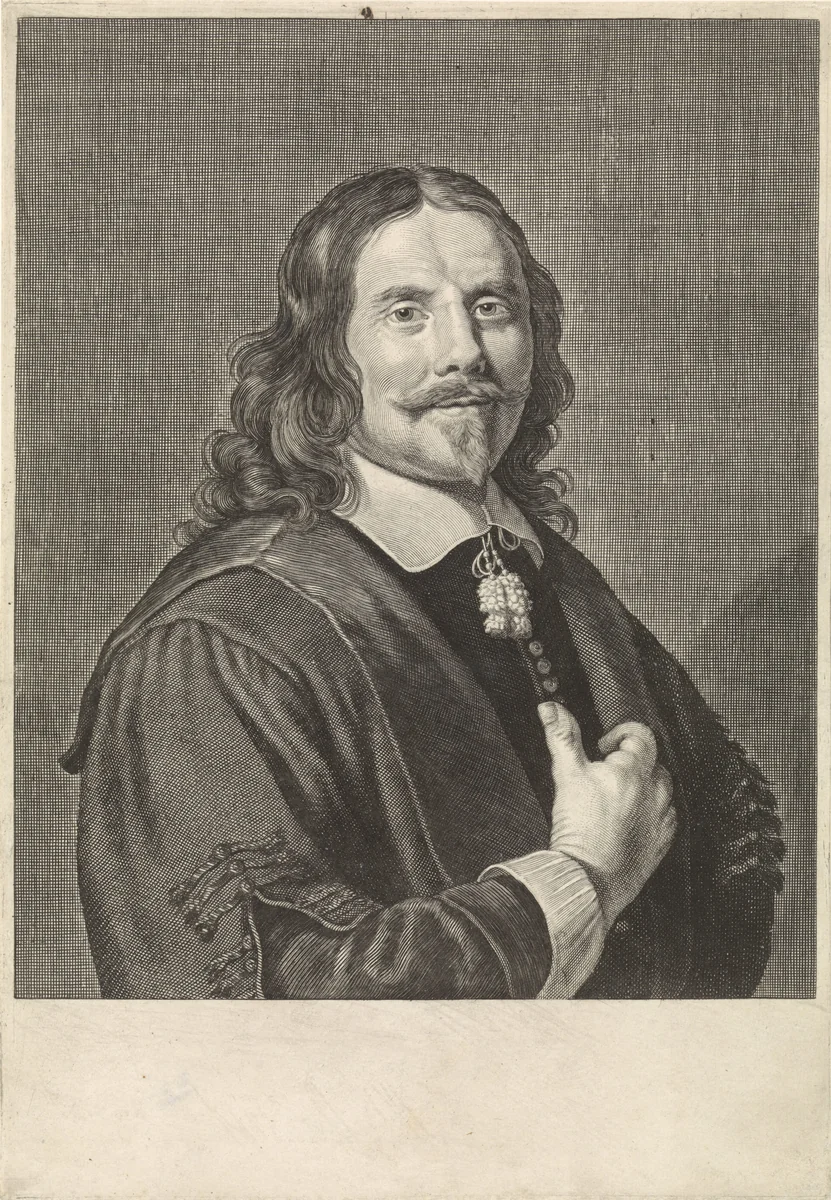 Portret van Henricus Regius by Theodor Matham, print, 1661-1670