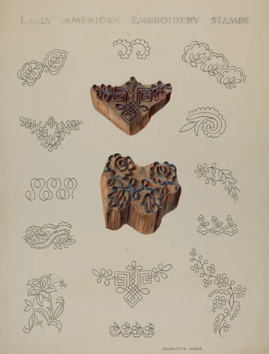 Stamps for Embroidery by Charlotte Angus, index of american design, 1937