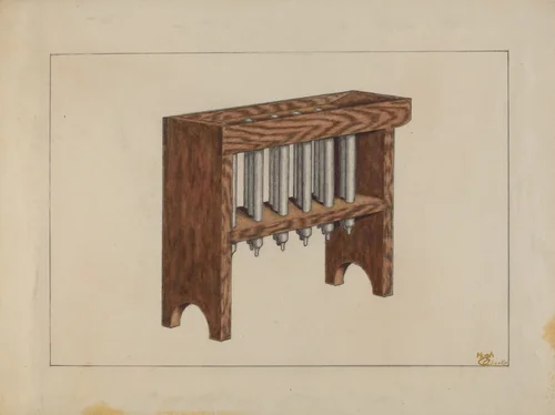 Candle Mold by Hugh Clarke, index of american design, 1936
