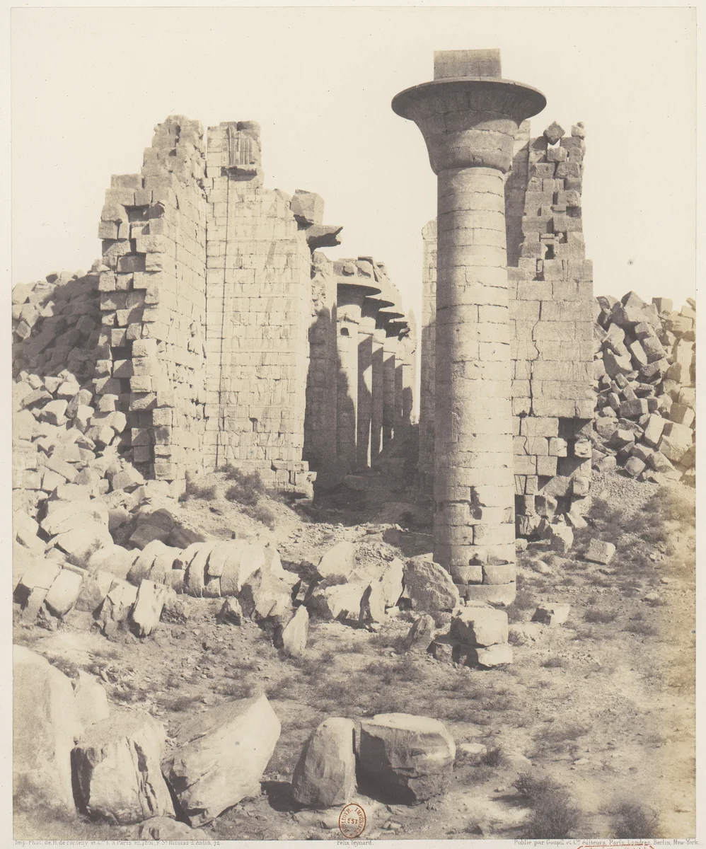 Karnak (Thèbes), Cour du Palais - Vue Prise de Point I by Félix Teynard, photograph, 1851-1852