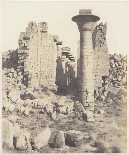 Karnak (Thèbes), Cour du Palais - Vue Prise de Point I by Félix Teynard, photograph, 1851-1852