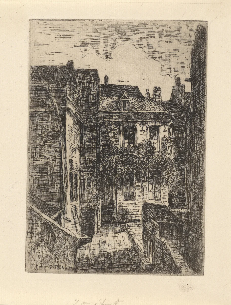 Smeestraat te Maastricht by Alexander Schaepkens, print, 1830-1899
