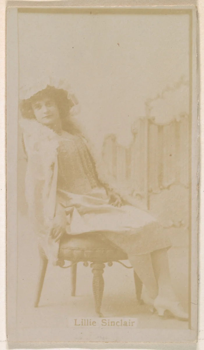 Lilie Sinclair, from the Actresses series (N245) issued by Kinney Brothers to promote Sweet Caporal Cigarettes by Kinney Brothers Tobacco Company, photograph, 1890