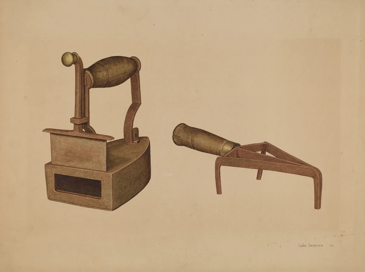 Iron and Trivet by LeRoy Griffith, index of american design, 1940