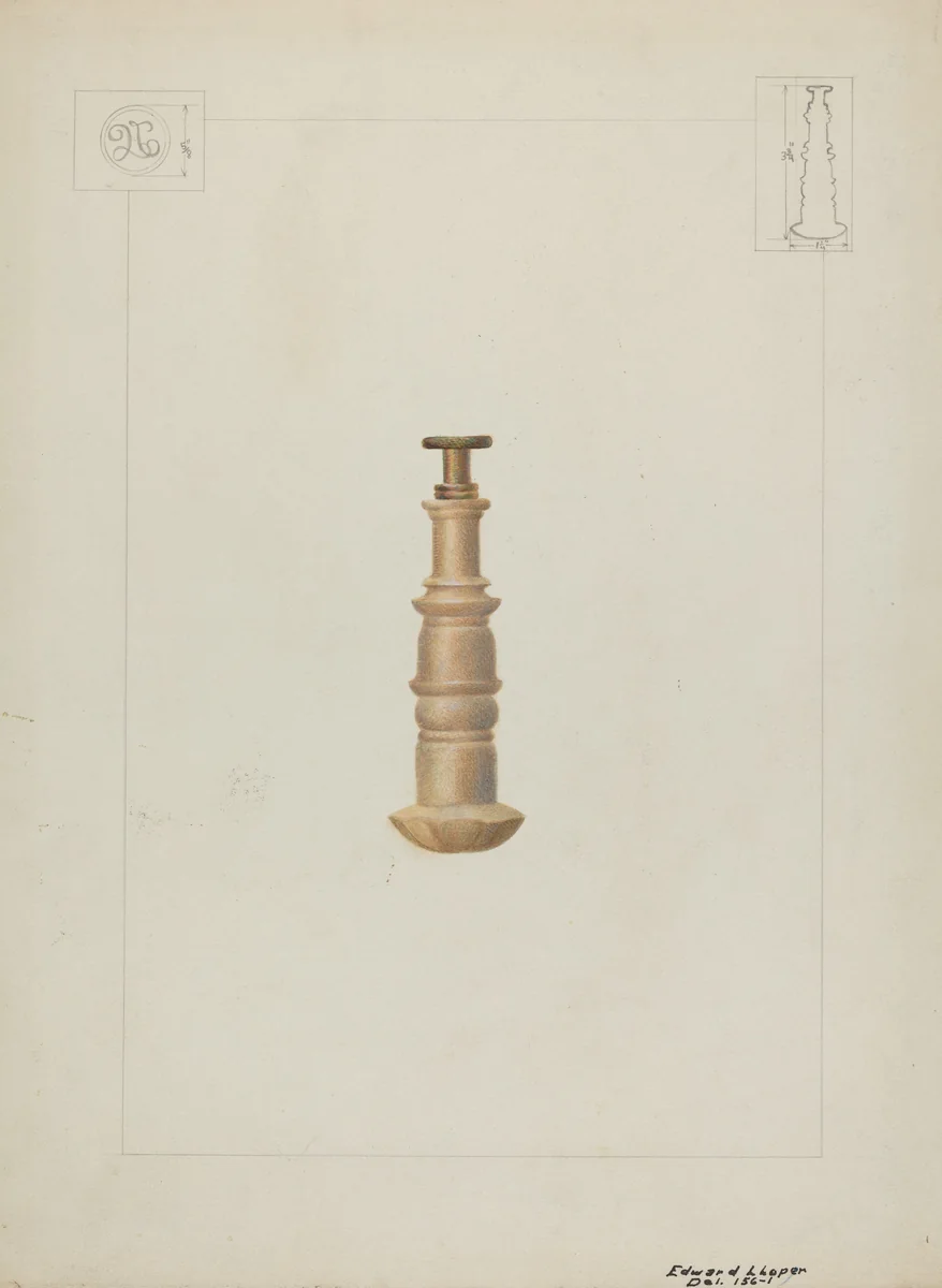 Letter Seal by Edward L. Loper, index of american design, 1936