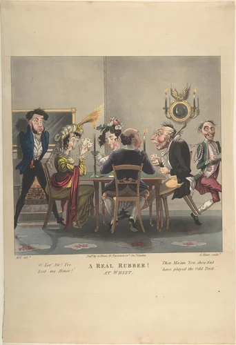 A Real Rubber! At Whist by George Hunt, print, 1820-1830