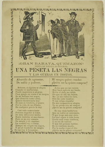 Great Bargain Sale, Selling All Mother-in-Laws by José Guadalupe Posada, print, 1880-1913