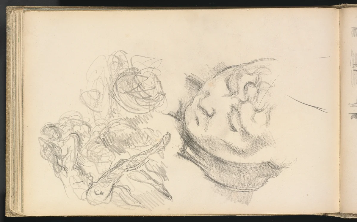 Studies Including Madame Cezanne by Paul Cezanne, drawing, 1884-1887