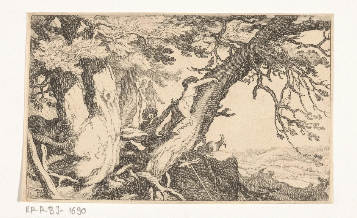 Landschap met bomen by Frederick Bloemaert, print, 1635