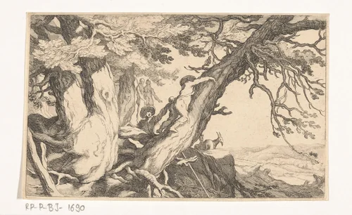 Landschap met bomen by Frederick Bloemaert, print, 1635